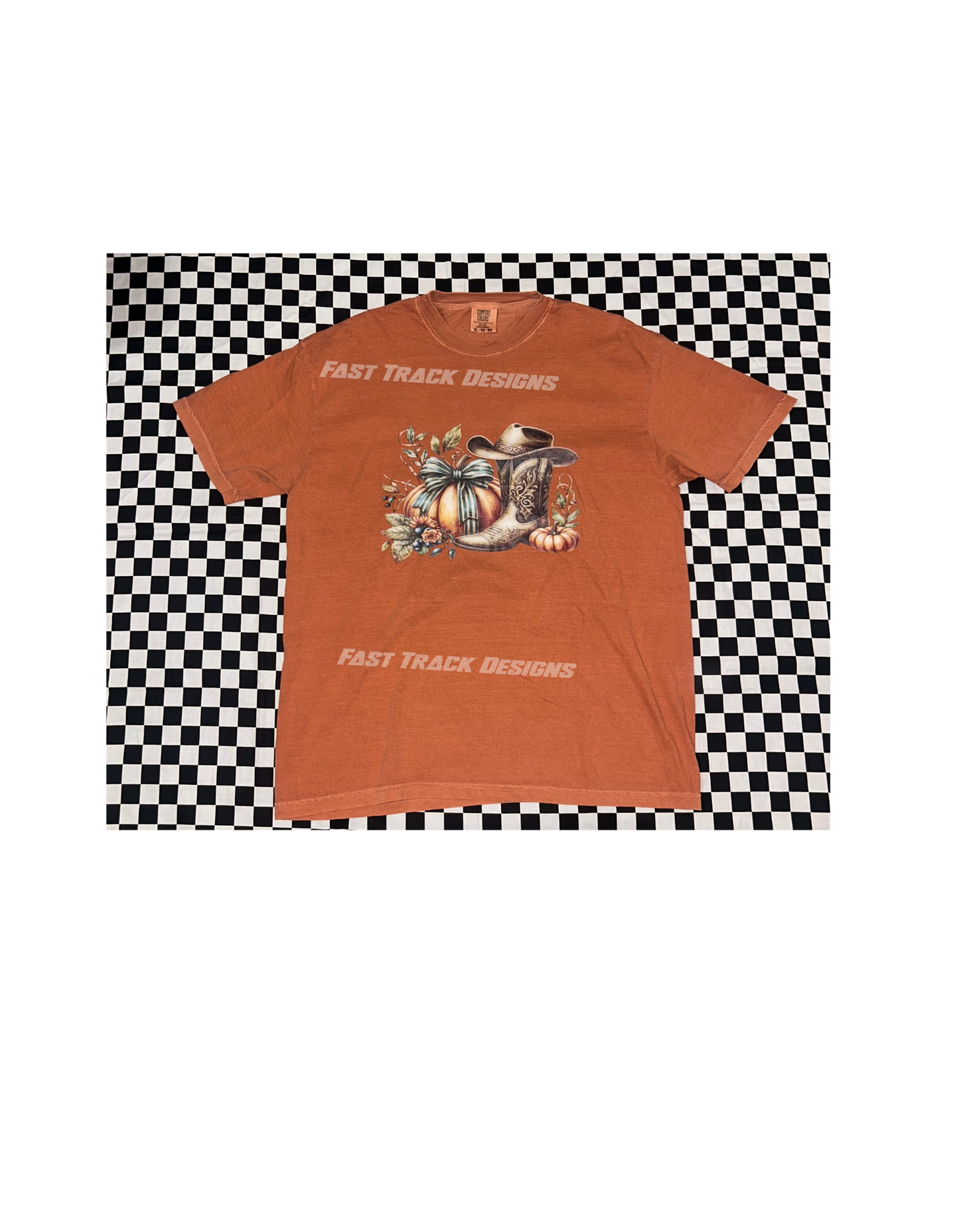 Pumpkin with cowboy boot