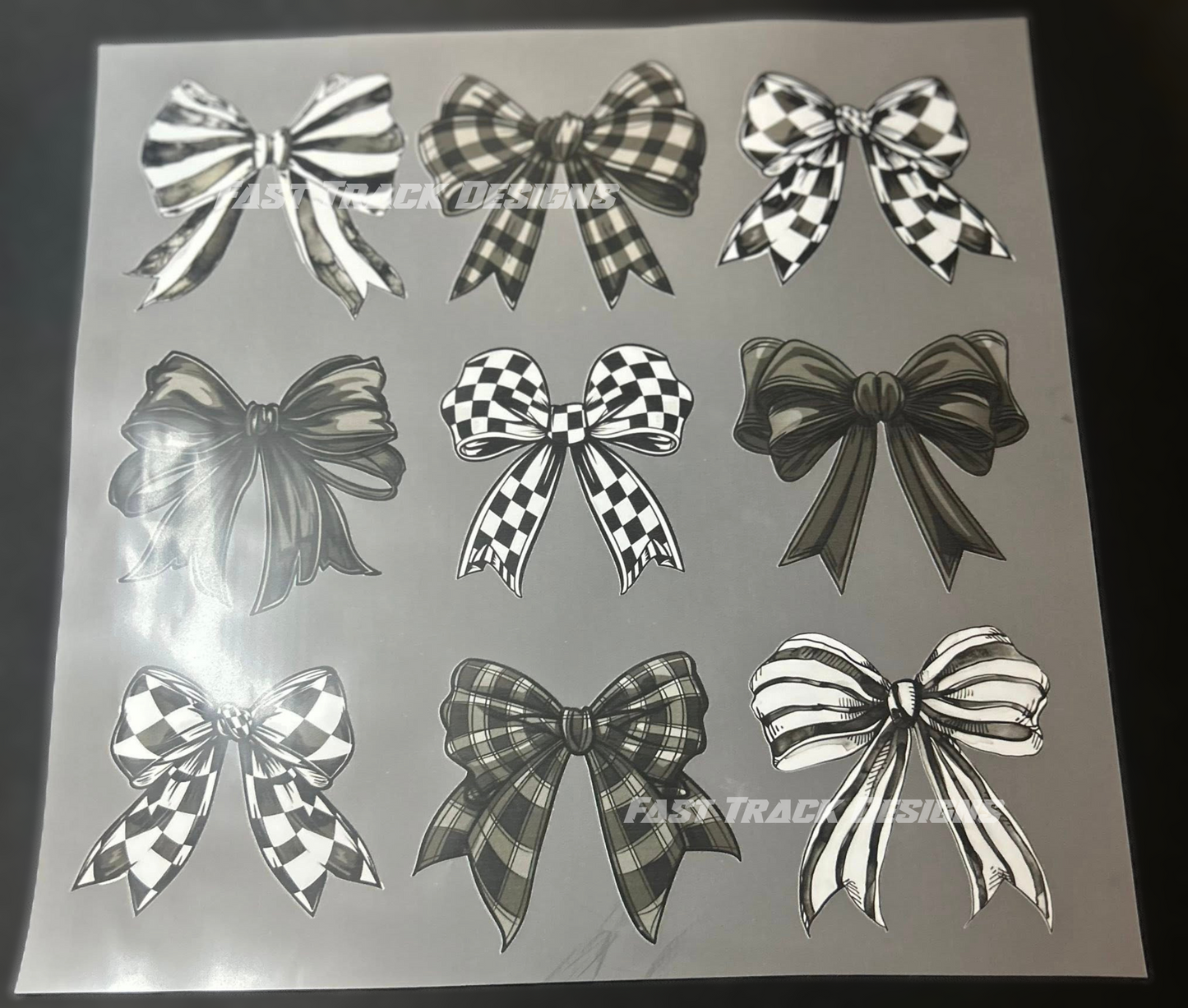 "Checkered Bows" DTF