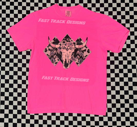 Bull skull with cow print